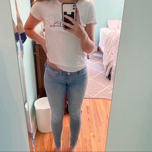 American Eagle Light Wash Jegging Size 8 X-Long